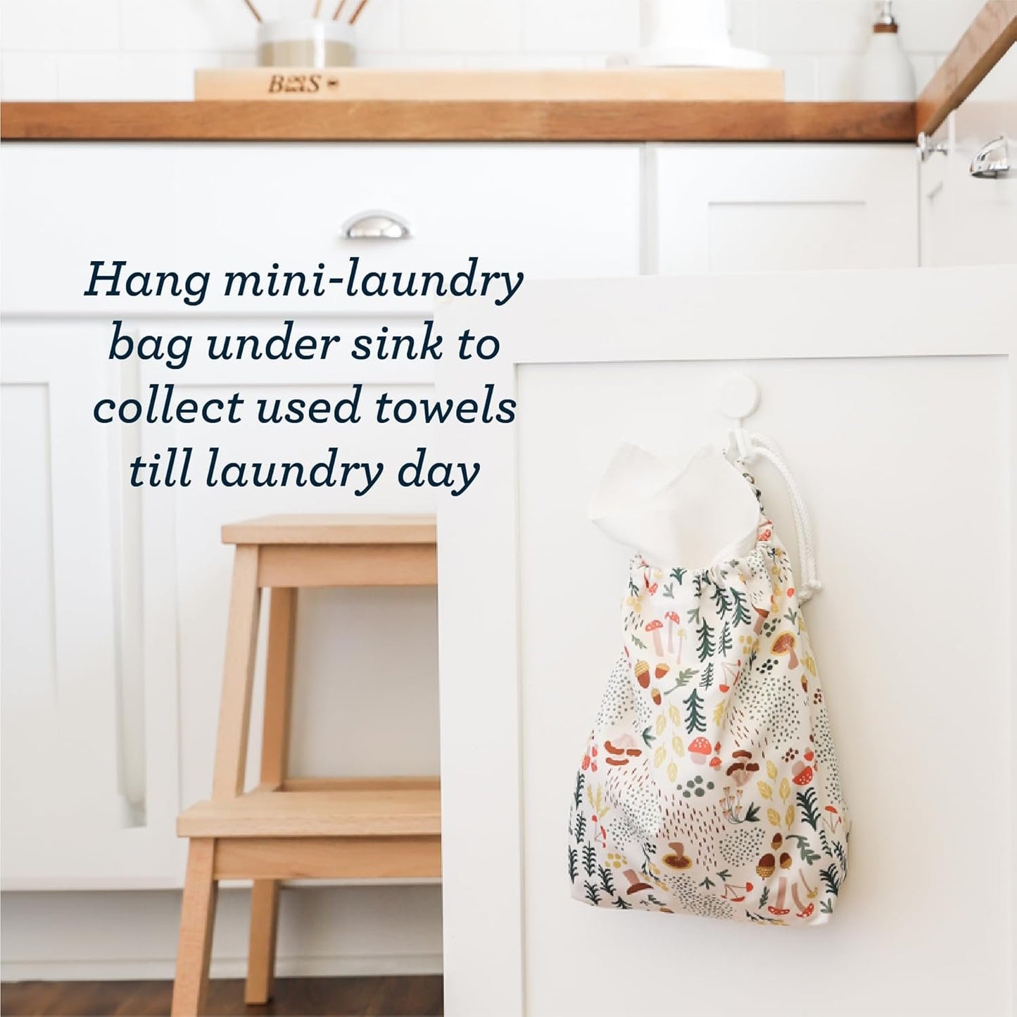 Esembly Paperless Towel Roll - Reusable Kitchen Towels 12-Pack Washable Cotton with Laundry Bag & Hook - Zero-Waste, Absorbent, Washable Eco Hill