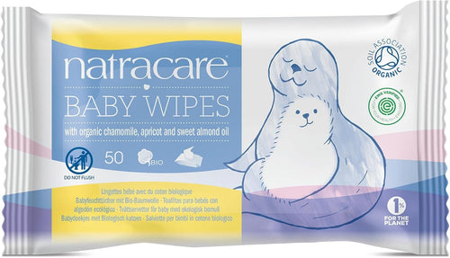 Natracare Organic Cotton Baby Wipes, 50Count (Pack Of 16)