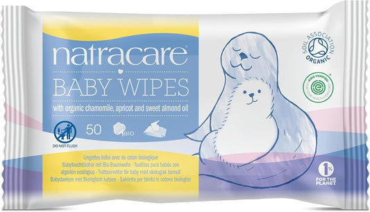 Natracare Organic Cotton Baby Wipes, 50Count (Pack Of 16)