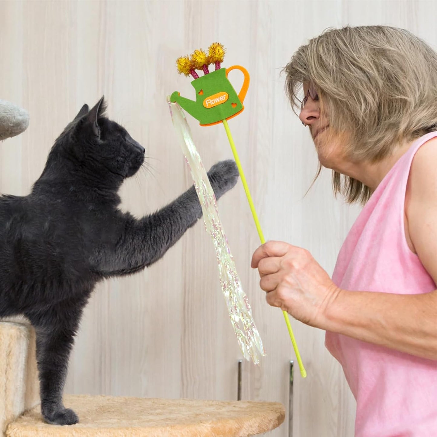 shjxi Cat Wand, Interactive Feather Toys for Indoor Pets, Long Tassel Game, Bite-Resistant Pet Supplies for Boredom Relief, Kitty Play, Fun Activity for Cats