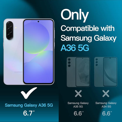 JETech Screen Protector for Samsung Galaxy A36 5G, 9H Tempered Glass Film, Anti-Scratch, HD Clear, 3-Pack