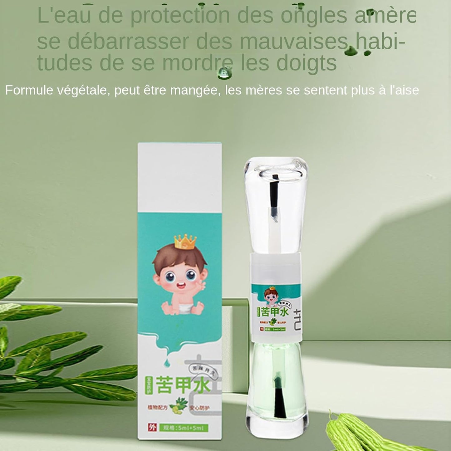Mivceklw Nail Biting Prevention Polish, 5ml Bitter Formula Remedy, Safe Thumb Sucking Aid For Kids, Effective Nail Care Solution To Discourage Finger Biting, 0.91 x 3.94 Inch