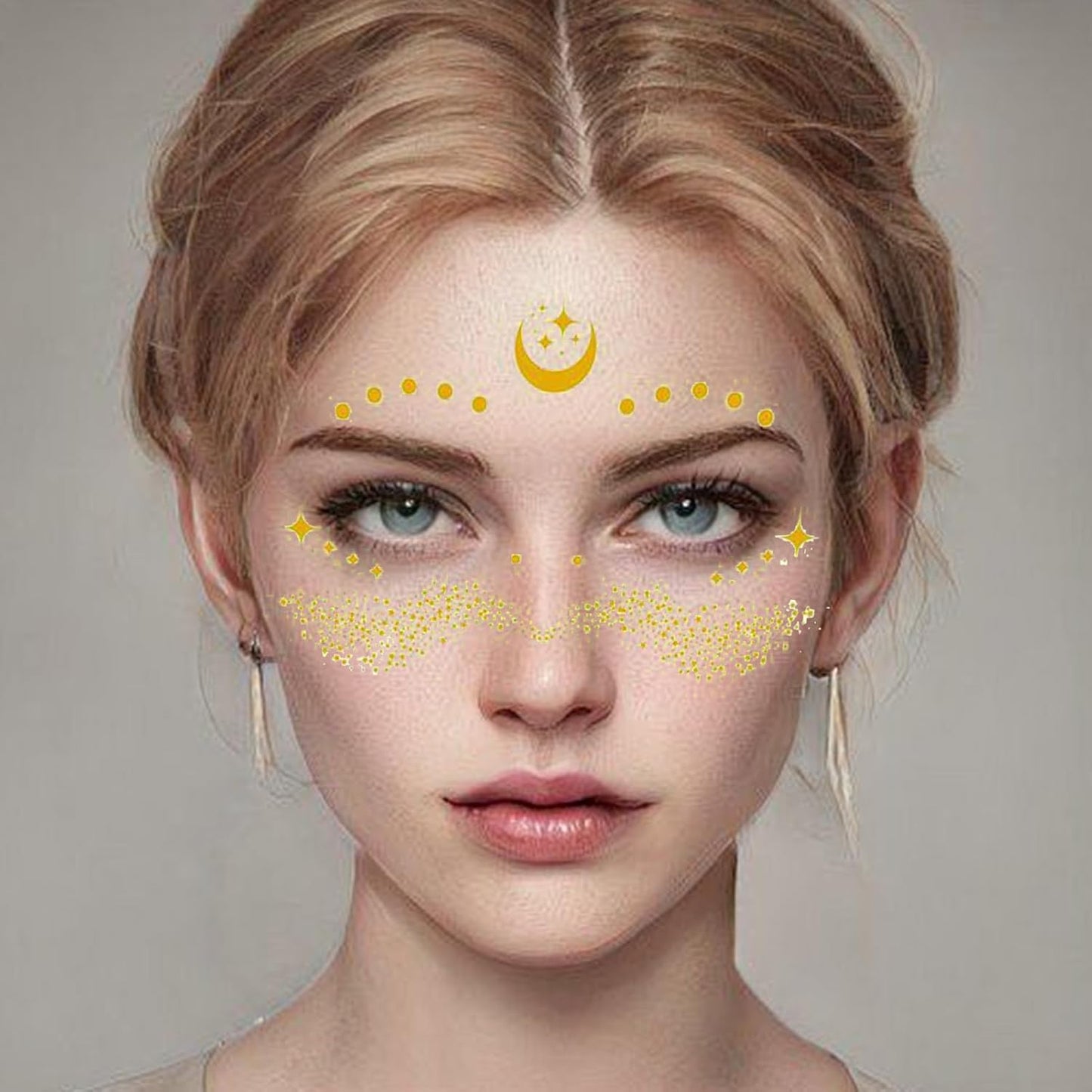 Adesivi per il viso impermeabili, portatili, vivaci e vivaci, per festival e make-up, decalcomanie multiuso, resistenti e riutilizzabili, accessori per Ha