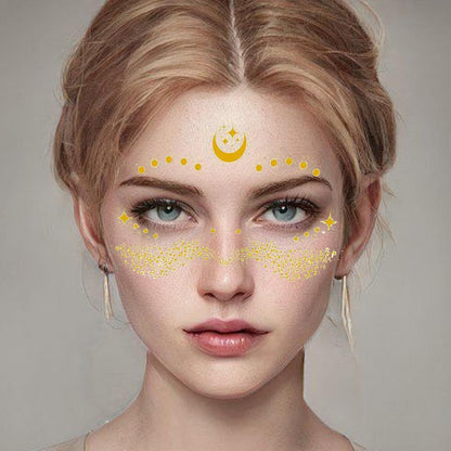 Adesivi per il viso impermeabili, portatili, vivaci e vivaci, per festival e make-up, decalcomanie multiuso, resistenti e riutilizzabili, accessori per Ha