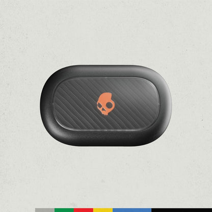 Skullcandy Push ANC Active in-Ear Wireless Earbuds, 58 Hr Battery, IP67 Waterproof, Wireless Charging, Microphone, Works with iPhone Android and Bluetooth Devices, True Black/Orange