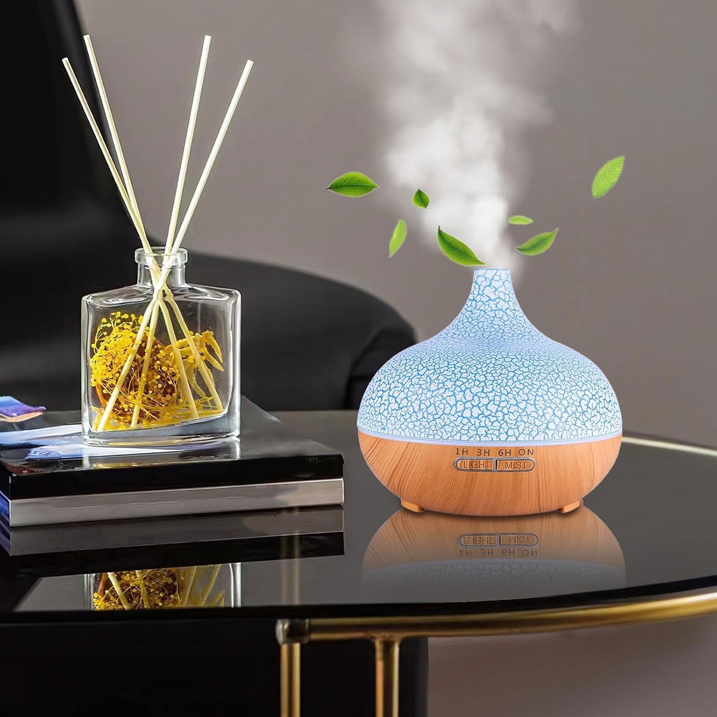 Scent Diffuser - Electric Diffuser with Remote Control 400ml,Household Air Freshener Automatic Aromatherapy Machine with 6 Color Lights for Desk Nursery Relaxation Hotel Apartment Travel Reading