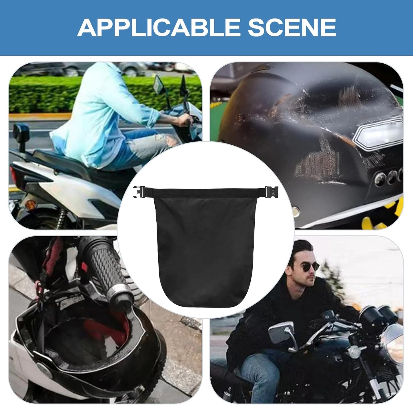 Jubepk Ski Helmet Bag, Waterproof Riding Gears Pouch, UV Resistant Helmet With Combination Lock For Hiking, Camping, Outdoor, Commuting, Adventure, Travel, Sports Equipment