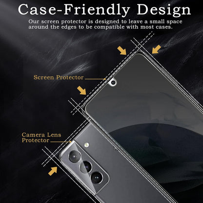 Privacy Screen Protector for Samsung Galaxy S21 5G, Shatterproof Tempered Glass Accessories, Anti Spy Tempered Glass Film, Case Friendly Ultra Resistant 9H Hardness Anti-Glare HD Black -2 Pack