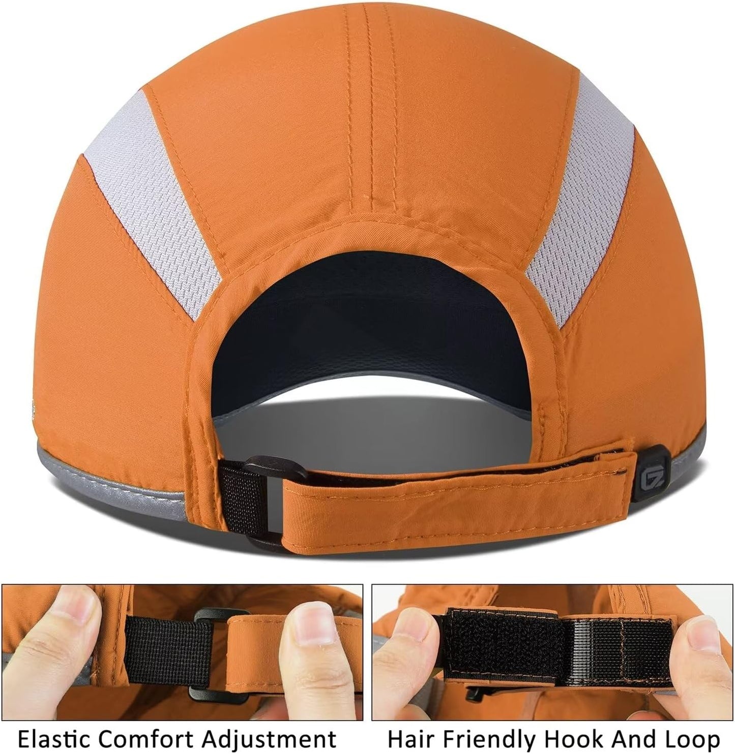 GADIEMKENSD UPF50+ Folding Outdoor Hat Unstructured Reflective Design Breathable Soft Sport Cap for Outdoor Sport