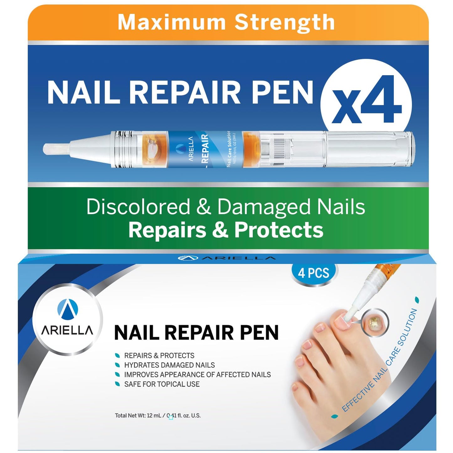 Toenail Fungus Treatment Extra Strength: Nail Fungus Treatment for Toenail - Fungal Nail Repair Pen 4 Packs