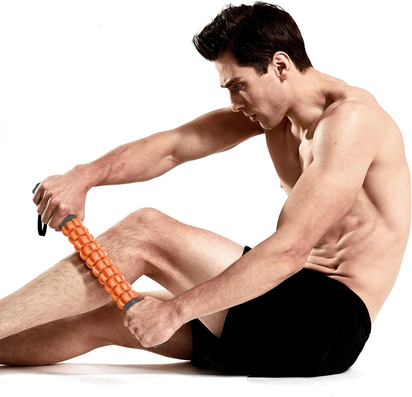 Kamileo Athlete Muscle Roller, Fascia Muscle Roller Releases Fascia to Reduce Pain, Cellulite Massager,Massage Tool to Relieve Soreness and Stiffness of Body Parts Calves, Thighs, Shoulders(Orange)