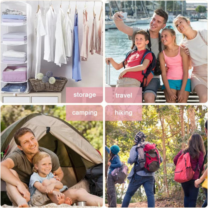 Travel Suitcase Organizer Set 8 Pieces - Packing Cubes Storage Travel Luggage Organizer for Clothes, Cosmetics, Shoes, Family Travel and Business (Pink)