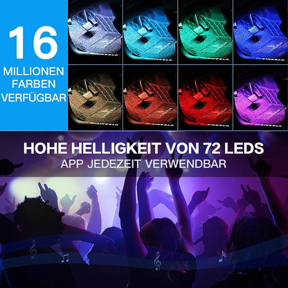 AIGUOZER Car Interior Lighting, Waterproof 48 LEDs, LED Strips Car with USB Port, Car Accessories Interior for Men and Women Car Decoration