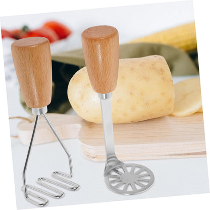 POPETPOP 2 Pezzi schiaccia Patate utensile per schiacciare Il Cibo Inossidabile purea Creatore Set Cucina Gadget Cucina Masher di Patate da Cucina Utensili per macinare Le Patate di Legno
