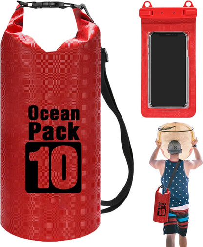 Jvjggag Waterproof Bag, Lightweight Waterproof Pouch, Roll Top Dry Backpack Storage, Ideal for Swimming Camping Hiking Commuting, Protects Gear from Water Splash Dirt Rain Outdoors