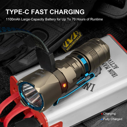 WUBEN T4 Flashlight Rechargeable, Mini Tactical Flashlight Military Grade 401M Long Throw, Small Flashlight with Tactical/Duty/Lock 3 Modes, EDC Flash Light for Police, Emergency and Daily Use