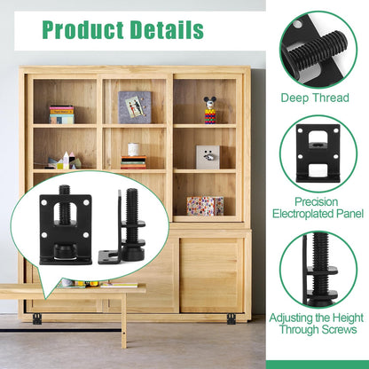 W Rxkiocs 8 Pieces Furniture Feet Adjustable Furniture Feet Furniture Feet Bed Feet Furniture Legs Suitable for Cabinets, Worktops, Coffee Tables and Wardrobes