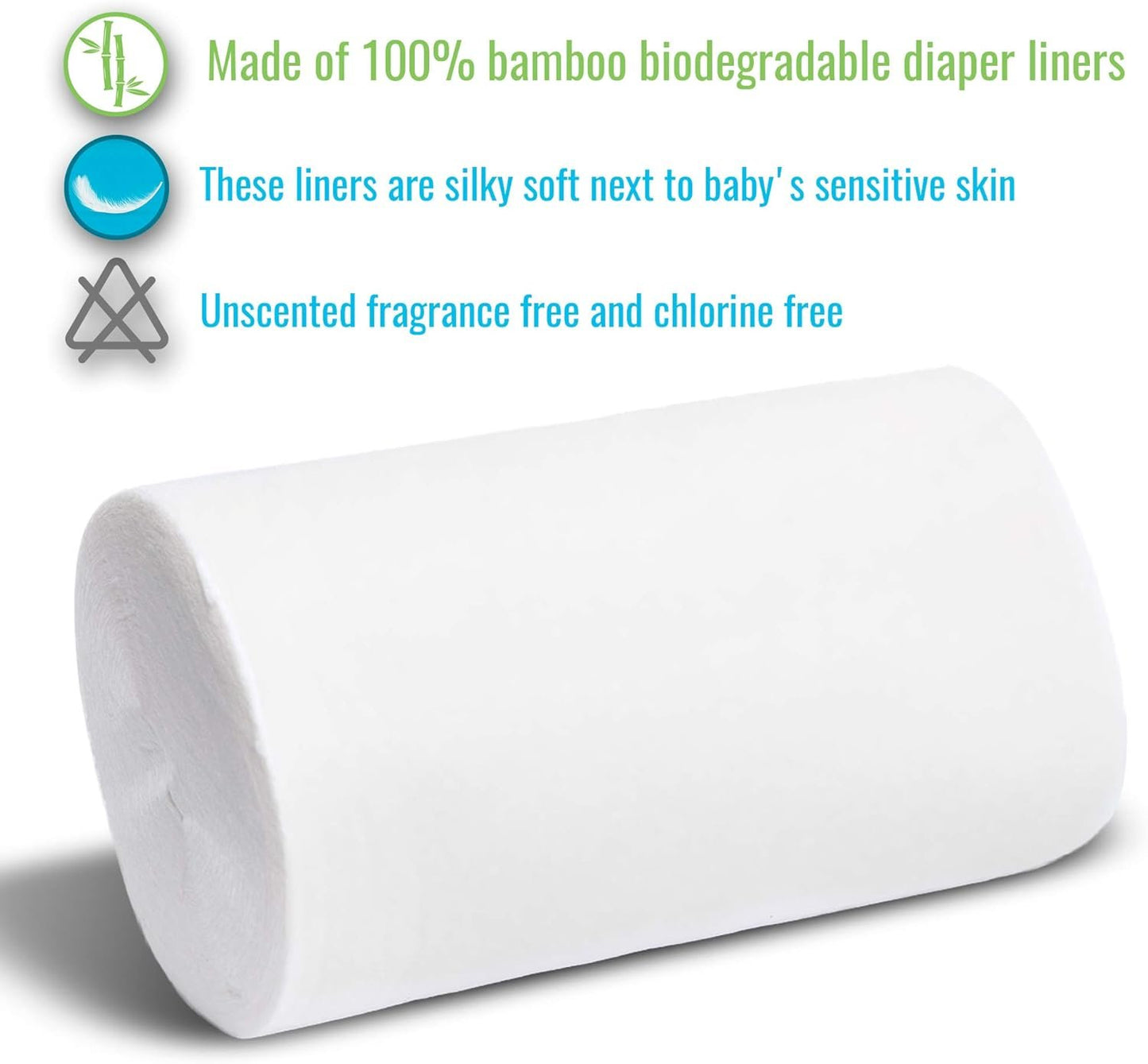 Baby Diaper Liners - Biodegradable Cloth Diaper Liners for Reusable Diapers Baby - Convenient & Easy to Use Cloth Diaper Inserts - Fits All, 7.5x11.5 in - Prevents Staining & Simplifies Cleaning