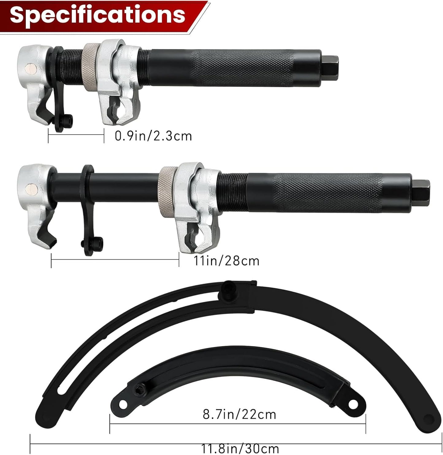ATPEAM Coil Spring Compressor Tool - Heavy Duty 2200lb Capacity with Safety Guard and 11in Jaw Opening