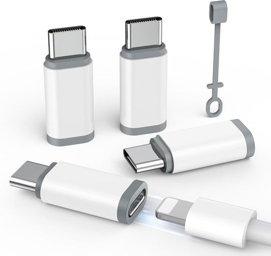 4 Pack for Lightning to USB C Adapter, Lightning Female to USB C Male Adapter for iPhone 15,iPad Pro,Type C Devices, Type C Charger Connector, Support Charging &Data Transfer, Not for Audio/OTG