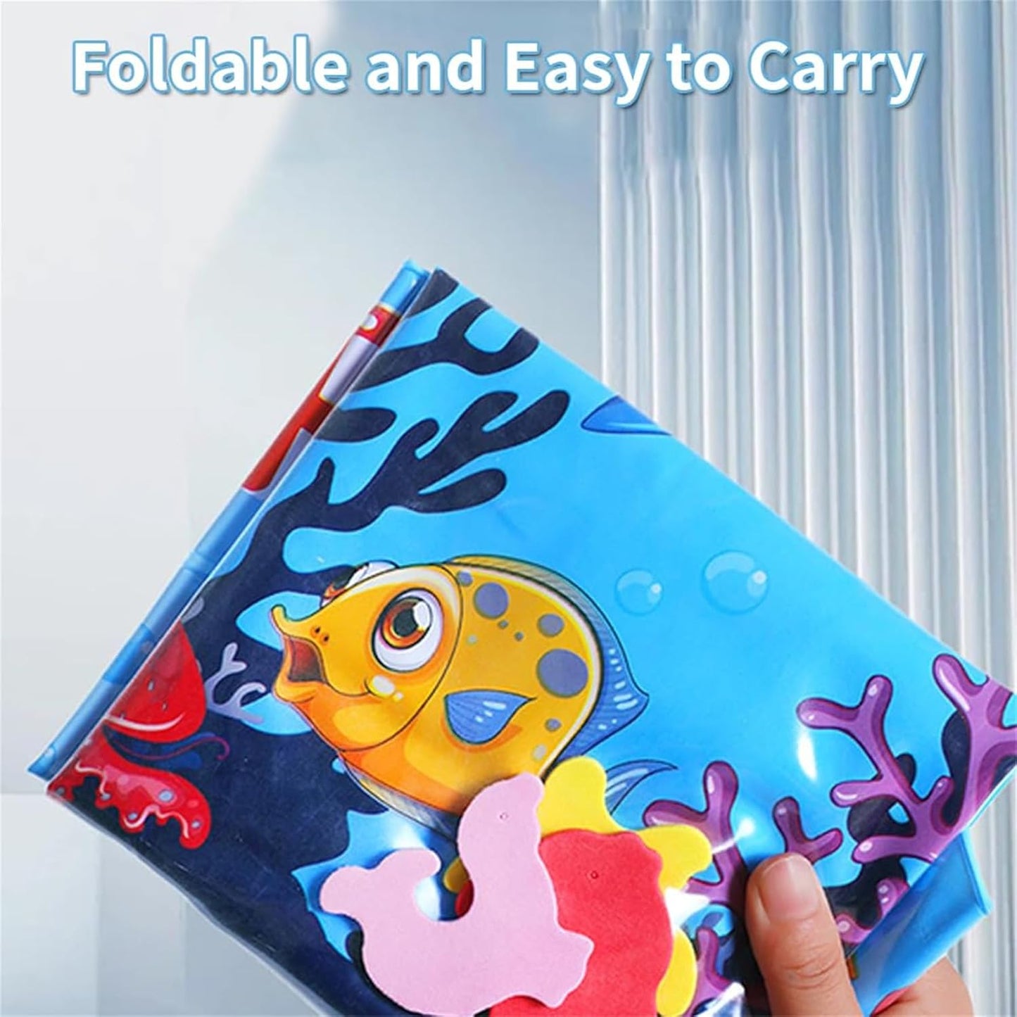 Generico Ocean Breeze Splashland Cat Toy, Ocean Breeze Splashland, Cat Water Mat with Fish, Water Sensory Play Mat for Cats, Cats Mats Toy Interactive for Indoor (D-60cm/25.6in)