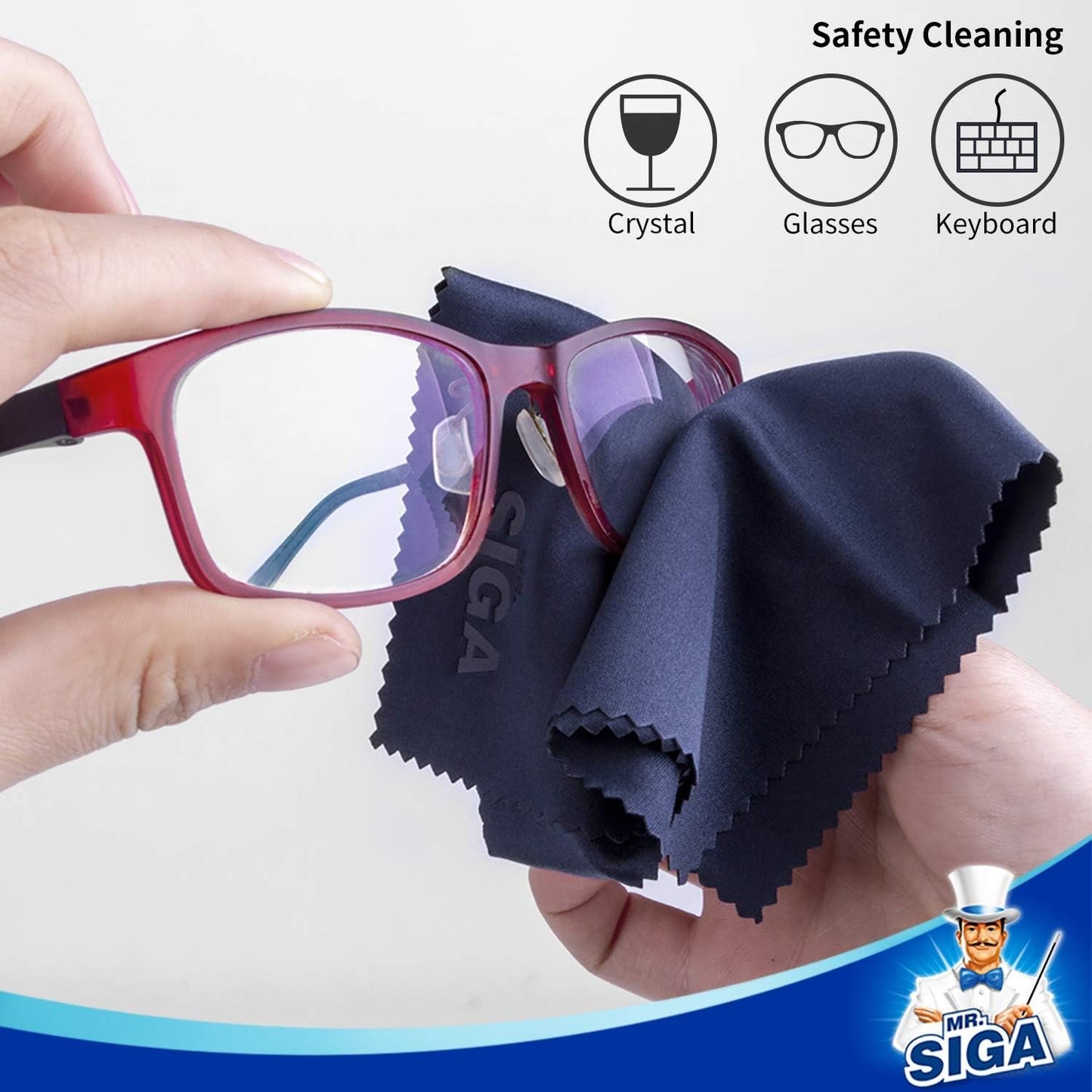 MR.SIGA - Microfibre Cleaning Cloths for Lenses, Glasses, Screens, Tablets