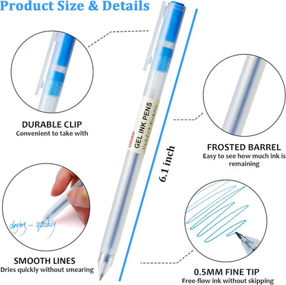 Shuttle Art Gel Ink Ball Point Pens, 15 Colors Japanese Style Pens, 0.5mm Fine Ballpoint Pens Quick Drying for Writing Journaling Home, School and Office Stationery Supply