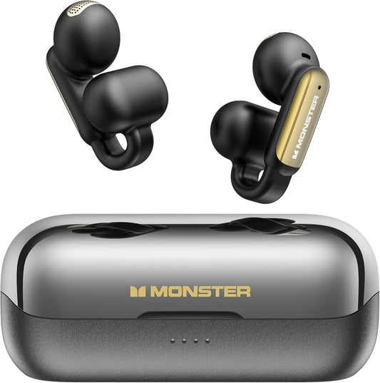 Monster AI Translation Earbuds Open AC601, 3-in-1 Translator Wireless Earbuds, Bluetooth 6.0 Open Earphones with 115 Languages Translation, Real-Time AI & Touch Control Wireless Headphone
