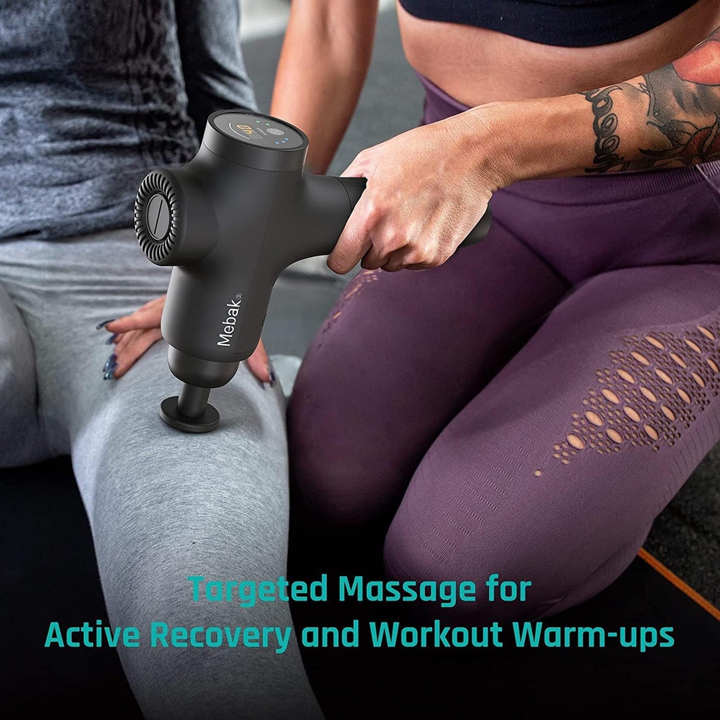 Mebak 3 Professional Muscle Massage Gun Massage Gun Deep Tissue Body Pain Relief Electric Silent Massager 3200RPM 7 Head 5 Speed 12 mm Width