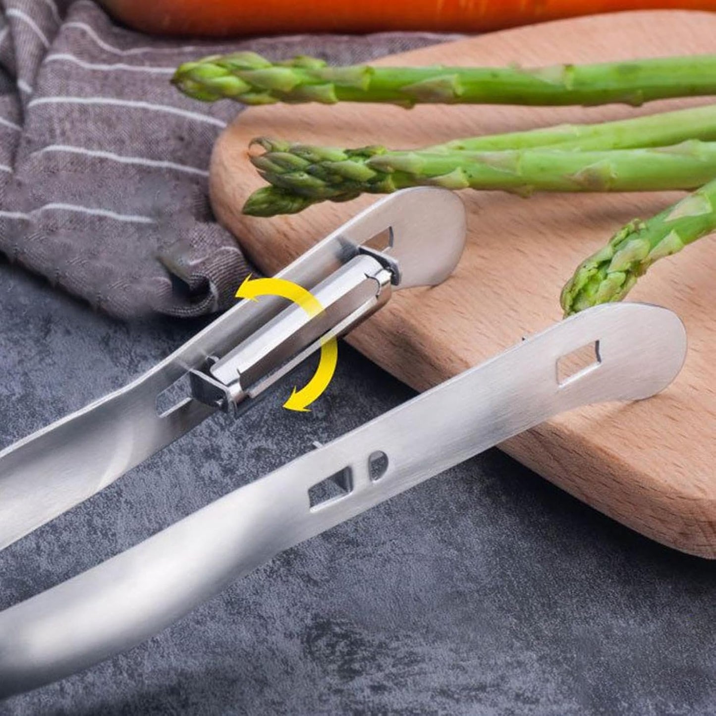 Potato Peeler Hand - Double-Sided Stainless Steel Cactus Peeling Tool | Kitchen Accessories for Food Prep Juicing Salad Making Restaurant Market Outdoor Camping