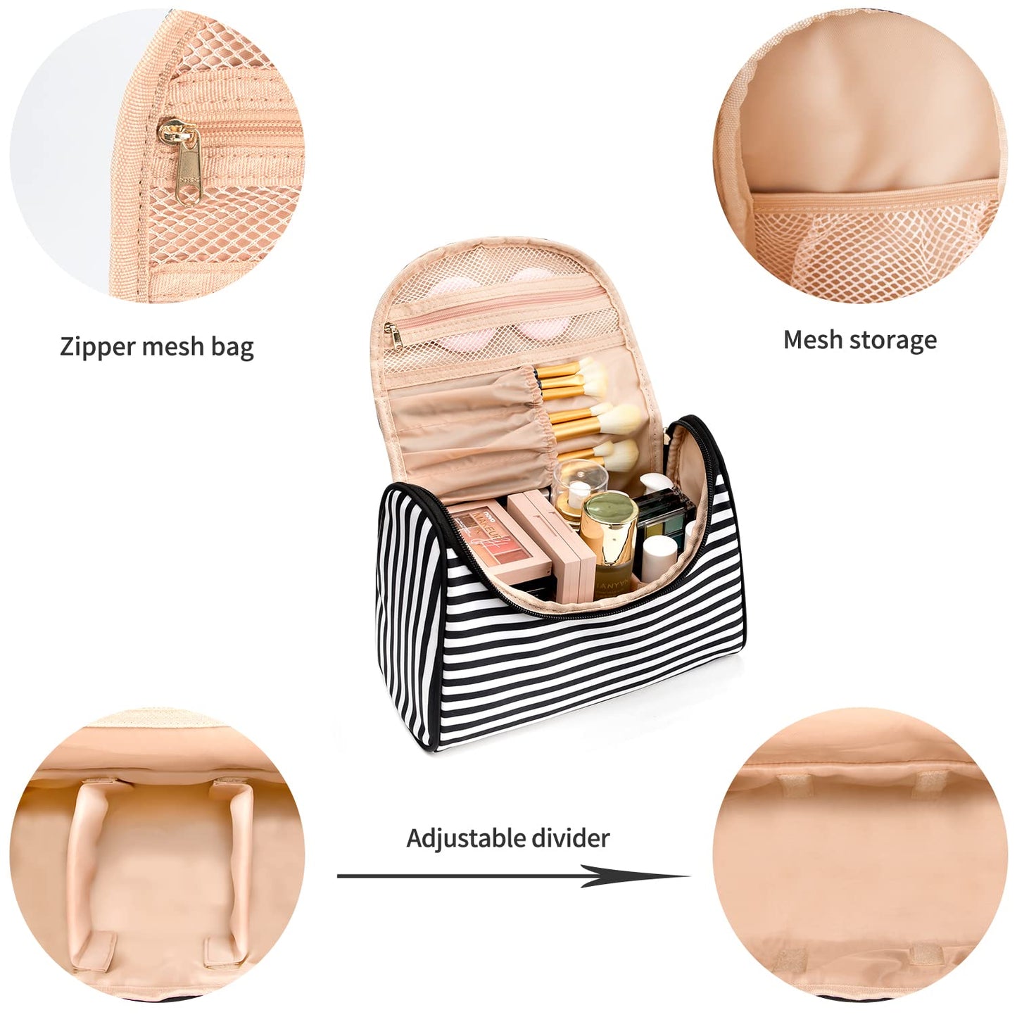 Ethereal Travel Makeup Bag, Toiletry Bag for Women, Make Up Bag, Travel Bag for Travel Accessories Large Capacity Cosmetic Bag