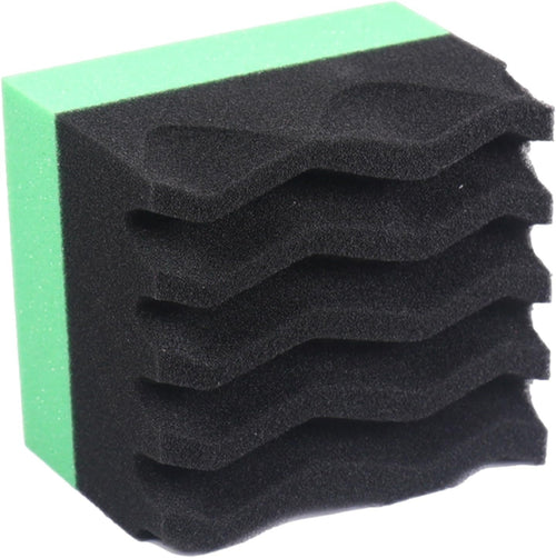 Tire Shine Sponge, Car Detailing Applicator, Wheel Cleaning Pad 3.74 x 3.35 x 2.56 Inches, Ergonomic Reusable Foam, Wave Design Grip, Paint Safe, Ideal for RV Truck Auto Coating