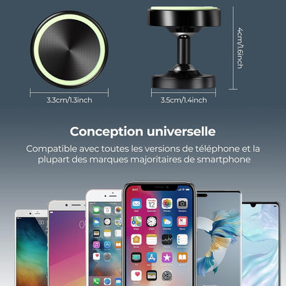 Vinabo 2 Pack Magnetic Car Phone Holder, Magnetic Car Phone Holder, 360° Rotation Car Phone Holder Compatible with All Smartphones