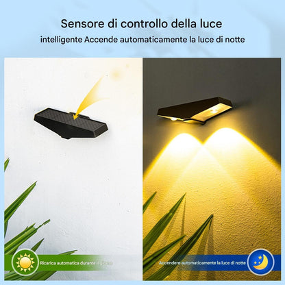 Wall Mounted Lights, Fence Lights Automatic, Foldable LED Panels, Motion Sensor, Weatherproof Design, Solar Light for Home, Driveway, Garden, Yard, House, Garage and Exterior