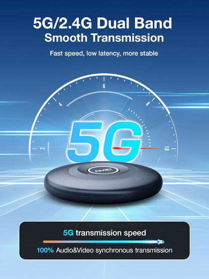 Wireless Display Adapter True 4K, 2.4G/5G WiFi Wireless HDMI Dongle, No Delay Screen Mirroring Video Audio Receiver for Phone Pad Tablet Laptop PC iOS Android Windows MacOS to TV Monitor Projector