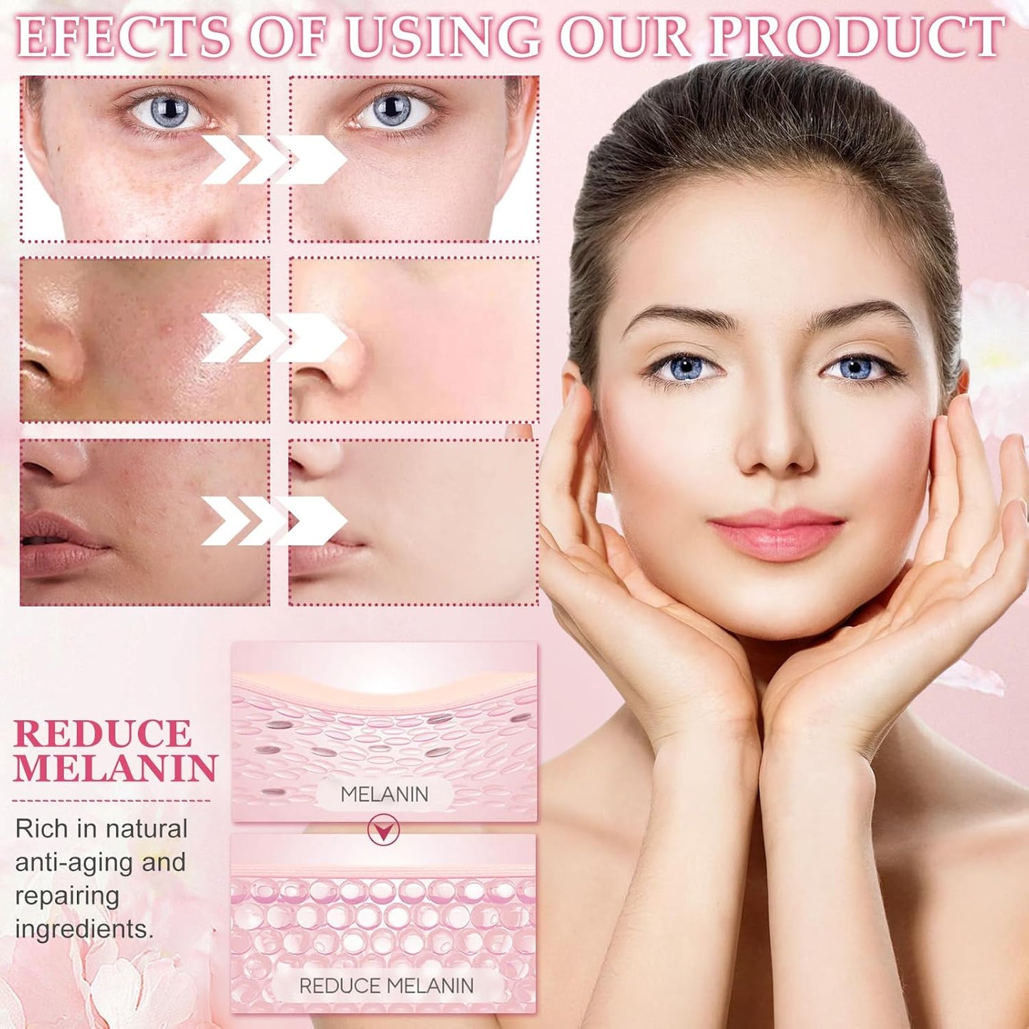 Sakura Skin Care Kit 11 Pieces, Includes Cleanser, Tonic, Face Cream, Serum and Eye Cream, Complete Face Skincare Set for Girls and Women