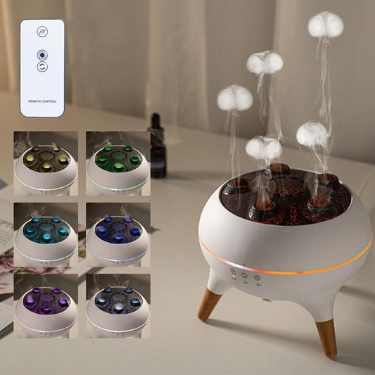 Newmelo Jellyfish Diffuser, Dynamic Jellyfish Air Humidifier, Diffuser with Sound-Activated Mist Show, Creative Jellyfishs Design Air Humidifier, with 7 Colors Led Lights and Remote Control (2Pcs)