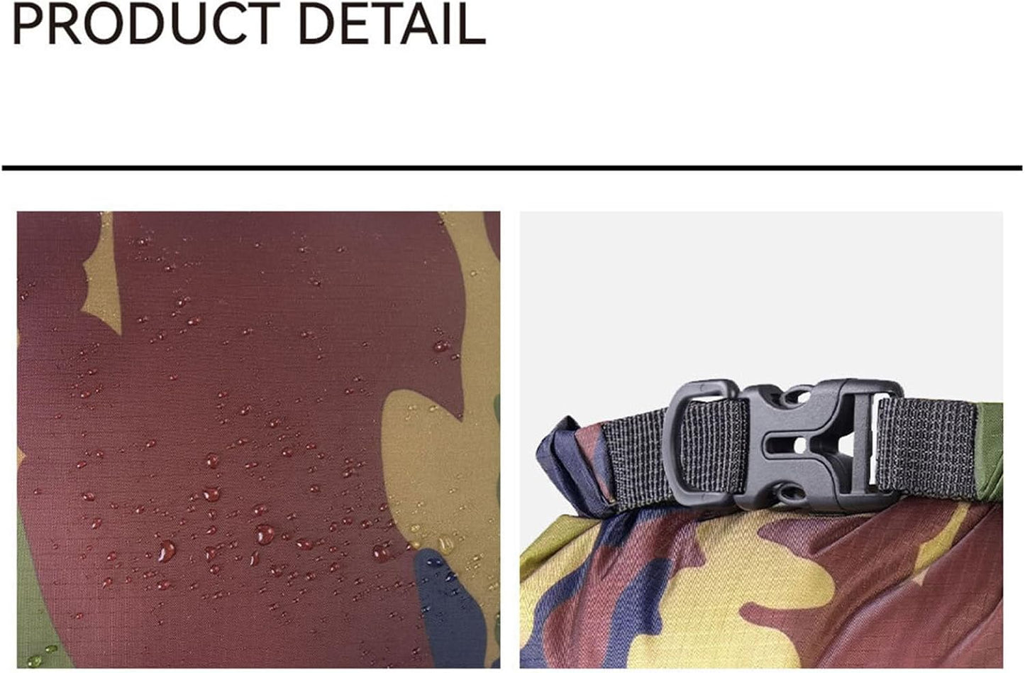 Nkmujil Waterproof Dry Bag, Camouflage Pattern, Gear Storage Pouch, Quick Access for Outdoor Activities, Ideal for Kayaking Backpacking Clothes Water-Resistant Travel Container