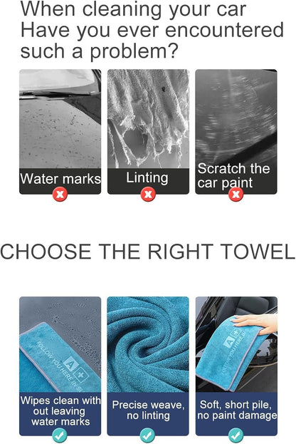 Générique Microfiber Towel, Vehicle Cleaning Cloth, Soft Absorbent, Quick-Drying Multi-Functional Towel for Detailing, Housekeeping, Car Cleaner, and Drying, 13,78 x 29,53 pollici