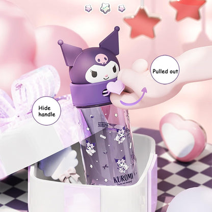 Roffatide Cartoon Kuromi Plastic Cup Bottle Portable Tumblers Travel Mugs Plastic Shaker Bottle Direct Drinking Cup Water Track Bottle Portable Leakproof Water