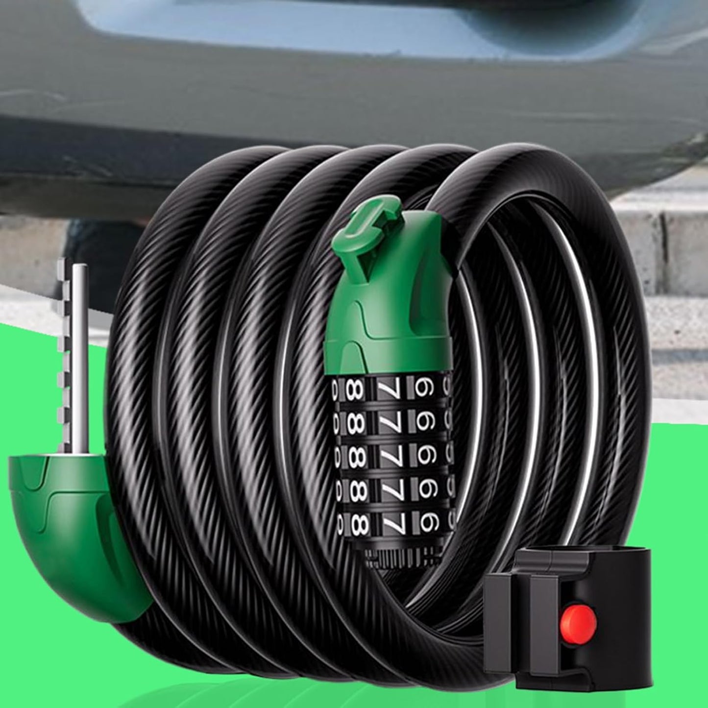 Combination Bike Lock, Security Chain Lock, Digit Code Anti Theft Gear for Motorcycle,47 Inches, Scooter, Door, Gate, Stroller, Outdoor Travel Safety, Long Lasting