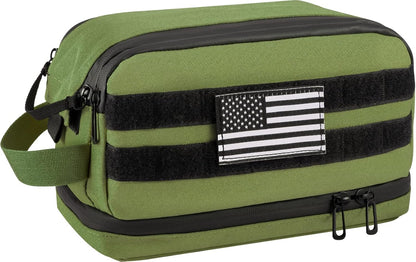 Dinictis Toiletry Bag For Men, Travel Toiletry Bag, Shower Bag, Hygiene Bag, Dopp Kit, Shaving Kit, Small Tactical Bag, EDC Military Molle Pouch, Jungle Green, Military