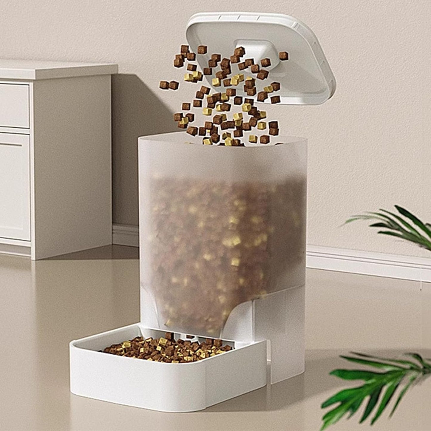 Uqezagpa Set di mangiatoie automatiche e ciotole per acqua e cani di piccola taglia con contenitore trasparente per alimenti per la casa