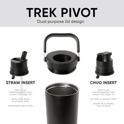 Simple Modern Trek Pivot | 40oz Flip Straw Tumbler with Handle | Water Bottle & Boot | Interchangeable Straw & Chug Lids | Insulated Stainless Steel Jug | Gym Sports Outdoors | Sea Glass Sage