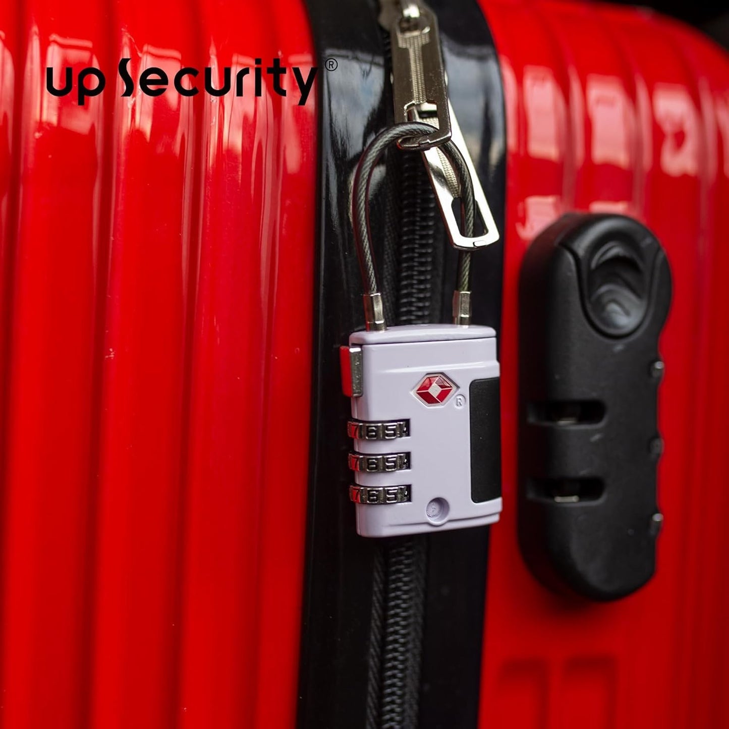 UP Security Combo TSA Locks for Luggage, Locker, Suitcase, Luggage Locks TSA Approved, Small Combination Padlock with Cable for Gym Locker, Gun Case, Backpack Bag Zipper, Storage Box, Travel Safe