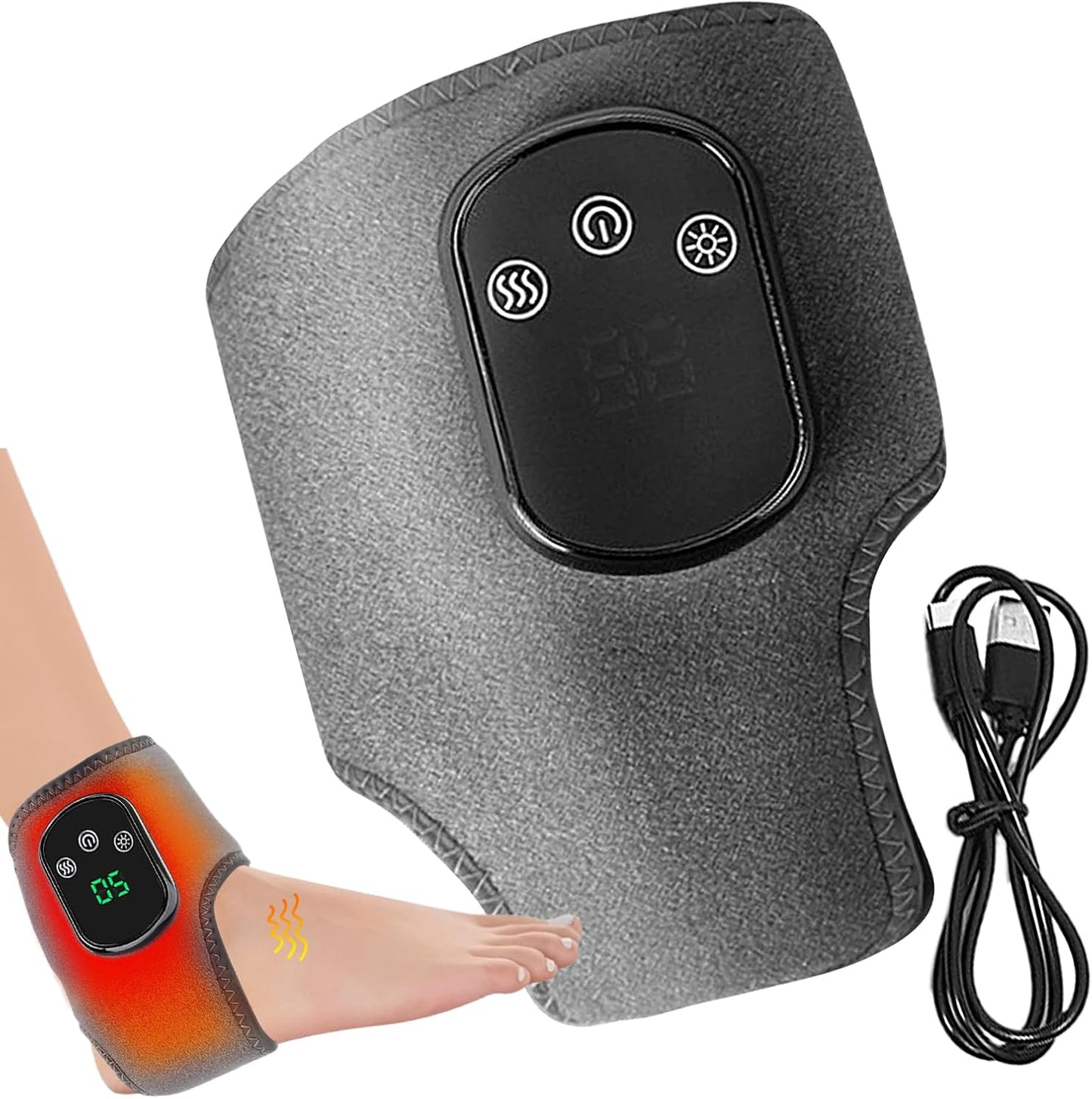 Macchina per massaggi, attrezzo per il recupero del piede, migliora il comfort delle gambe, design ricaricabile riscaldato, funzione wireless, dimensioni compatte per post allenamento, sport, routine