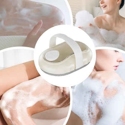 Shower Massage Brush, Bath Body Scrubber, 4.13x3.15x2.17 inches Built-in, Soap Dispenser Non-Slip Handle Essentials, Brush for Deep Cleaning, Bathroom, Women, Boys