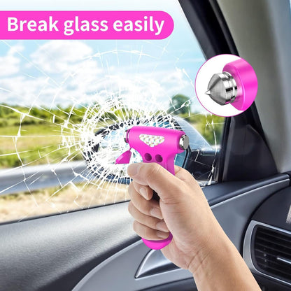 BSUXMAFG Car Safety Hammer, 2 Pack 3-in-1 Emergency Escape Tool with Window Breaker and Seat Belt Cutter, Safety Emergency Car Escape Tool for Car, Office, Home,, Pink&Blue