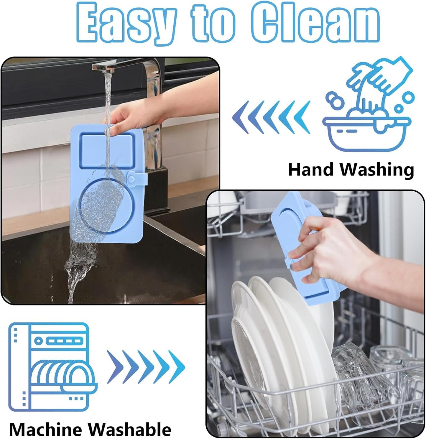 Fidqiog Reusable Silicone Snack Containers with Lids 2-Pack, Double Compartment Leak-Proof Food Storage for Snacks, Sauces, Condiments