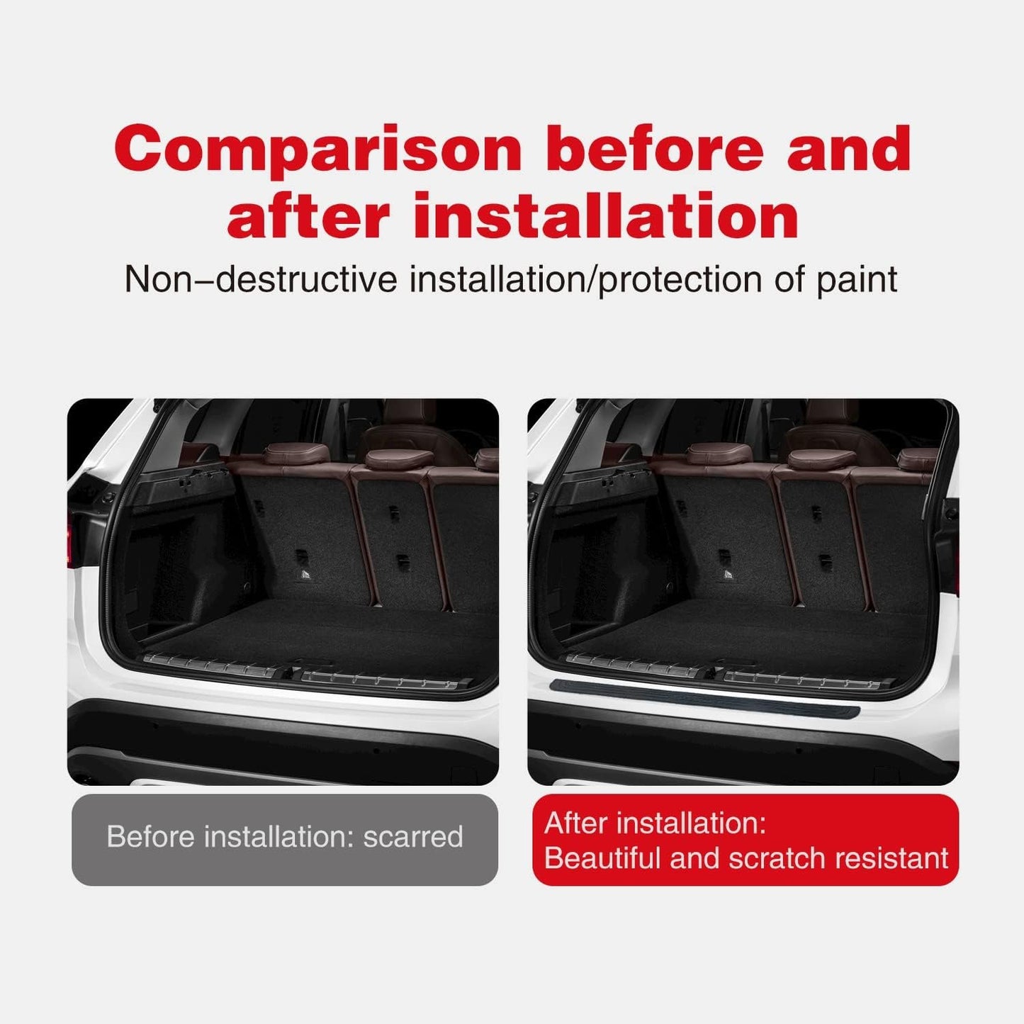 jeseny Pack-1 Rear Bumper Protector Guard Trunk Rubber Protection Strip Rubber Scratch-Resistant Trunk Door Entry Guards Car Accessory for SUV or Cars, Universal Sports Full with Full 3M Tape (Black)